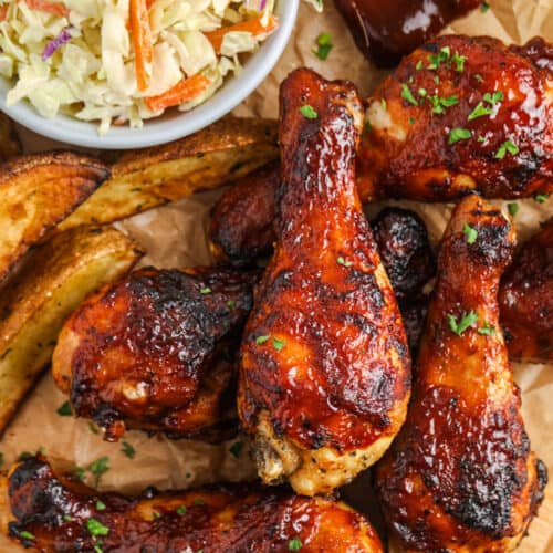 plated Air Fryer Chicken Drumsticks