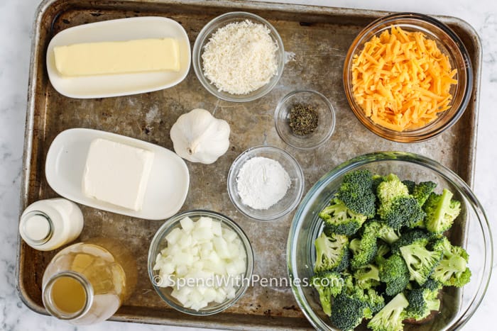 ingredients to make Broccoli Cheddar Soup