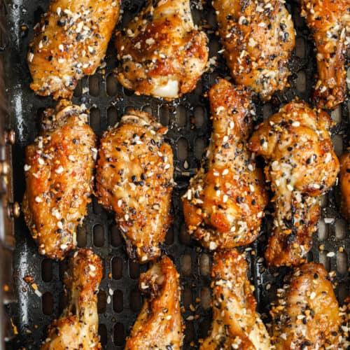 top view close up of Everything Air Fryer Wings