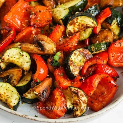 close up of Air Fryer Vegetables