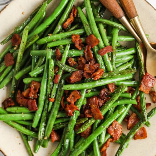 top view of Bacon Green Beans