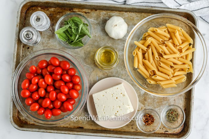 ingredients to make Baked Feta Pasta