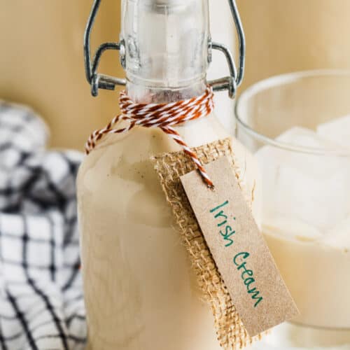 a bottle of homemade Irish Cream