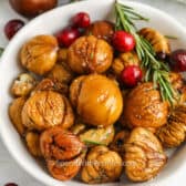 close up of Roasted Chestnuts