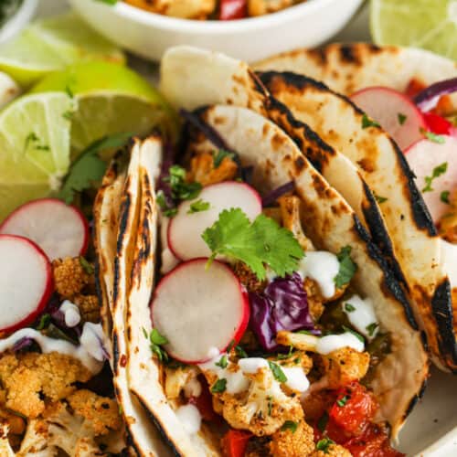 Cauliflower Tacos on a plate