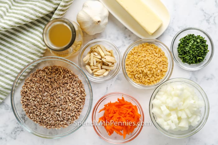 ingredients to make Farro Pilaf