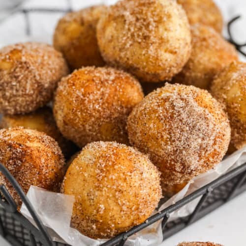plated Three Ingredient Donut Hole Recipe