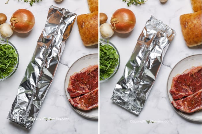 Steps to fold a tinfoil pack