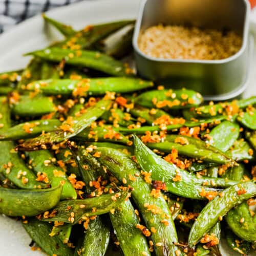 plated Roasted Snap Peas