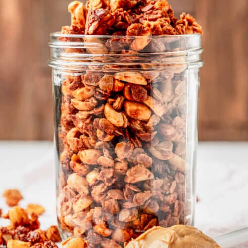 Peanut Butter Granola in in a cup