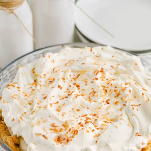 Ultimate Coconut Cream Pie in a pie dish