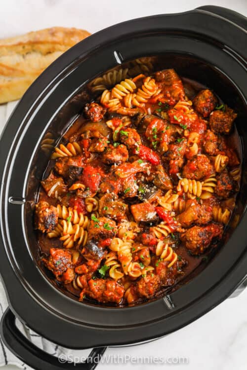 Crock Pot Sausage Pasta