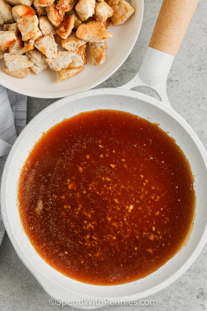 sauce and chicken to make Honey Garlic Chicken