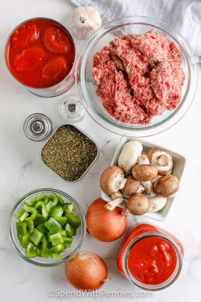 ingredients to make Instant Pot Pasta Sauce