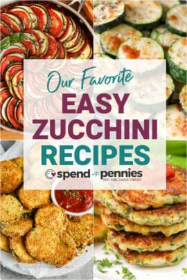 collage of zucchini recipes