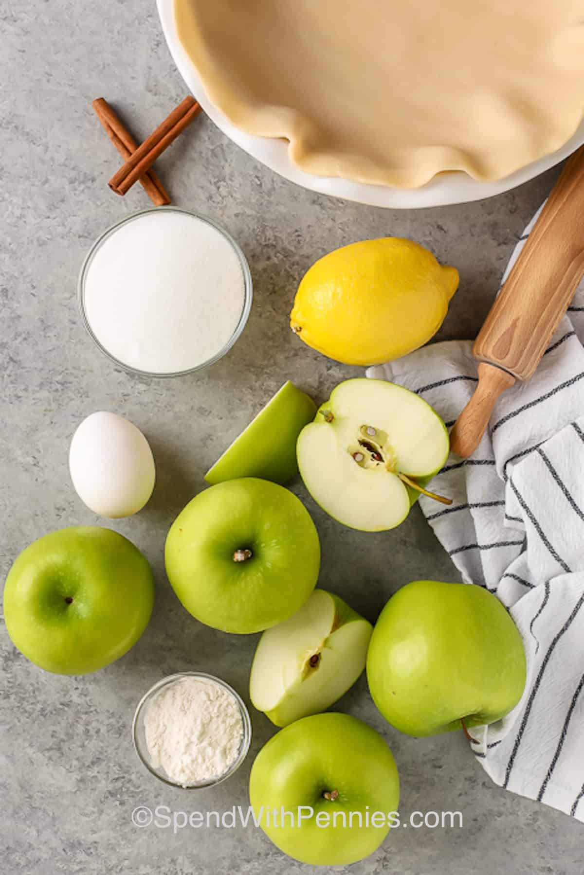 ingredients for an apple pie recipe