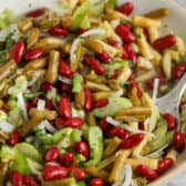 close up of plated Old Fashioned Bean Salad