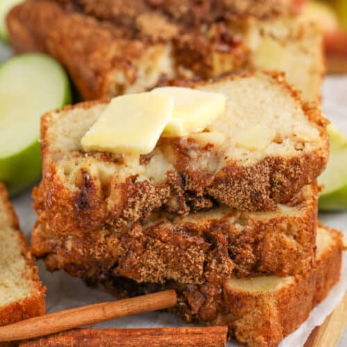 stack of Warm Apple Bread slices