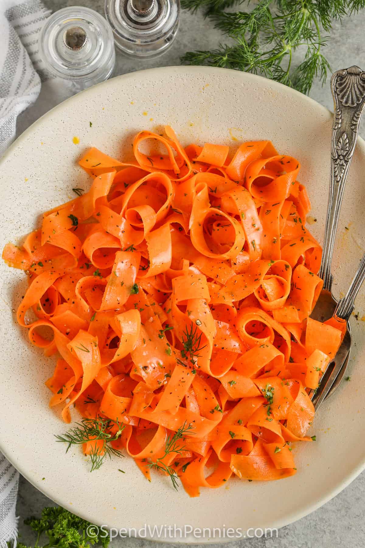 A serving dish of Carrot Salad