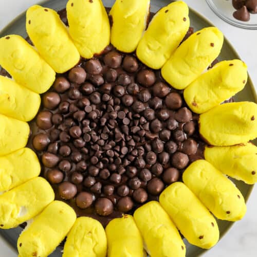 top view of Sunflower Peep Cake