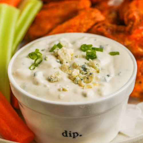 close up of plated Blue Cheese Dip