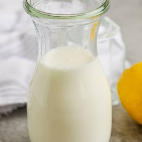 Easy Buttermilk Substitute in a clear jar