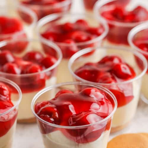 No Bake Cheesecake Cups on a table