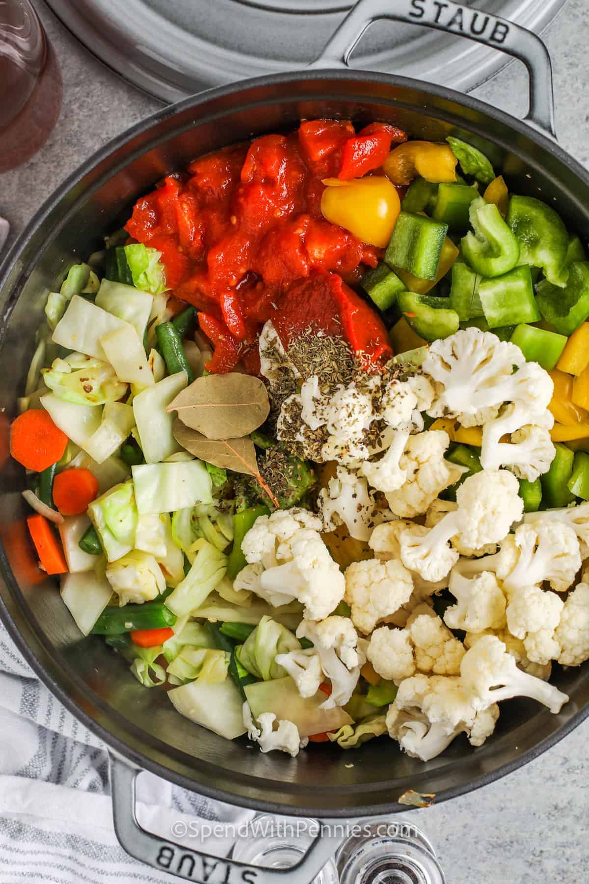 veggies in a pot for Vegetable Soup