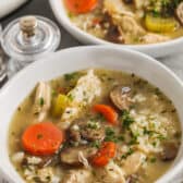 bowls of Chicken Mushroom Soup