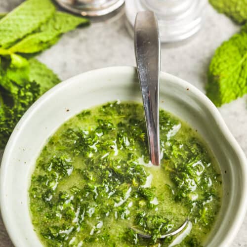 a bowl of Fresh Mint Sauce