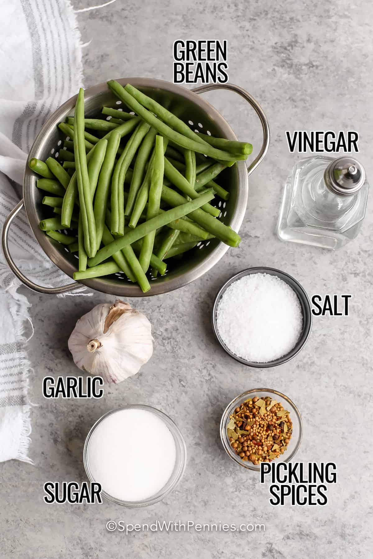 Ingredients for pickled beans