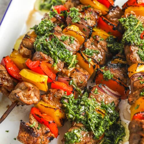 close up of Lamb Kabobs