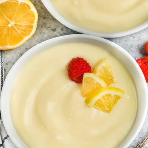 top view of plated Lemon Custard