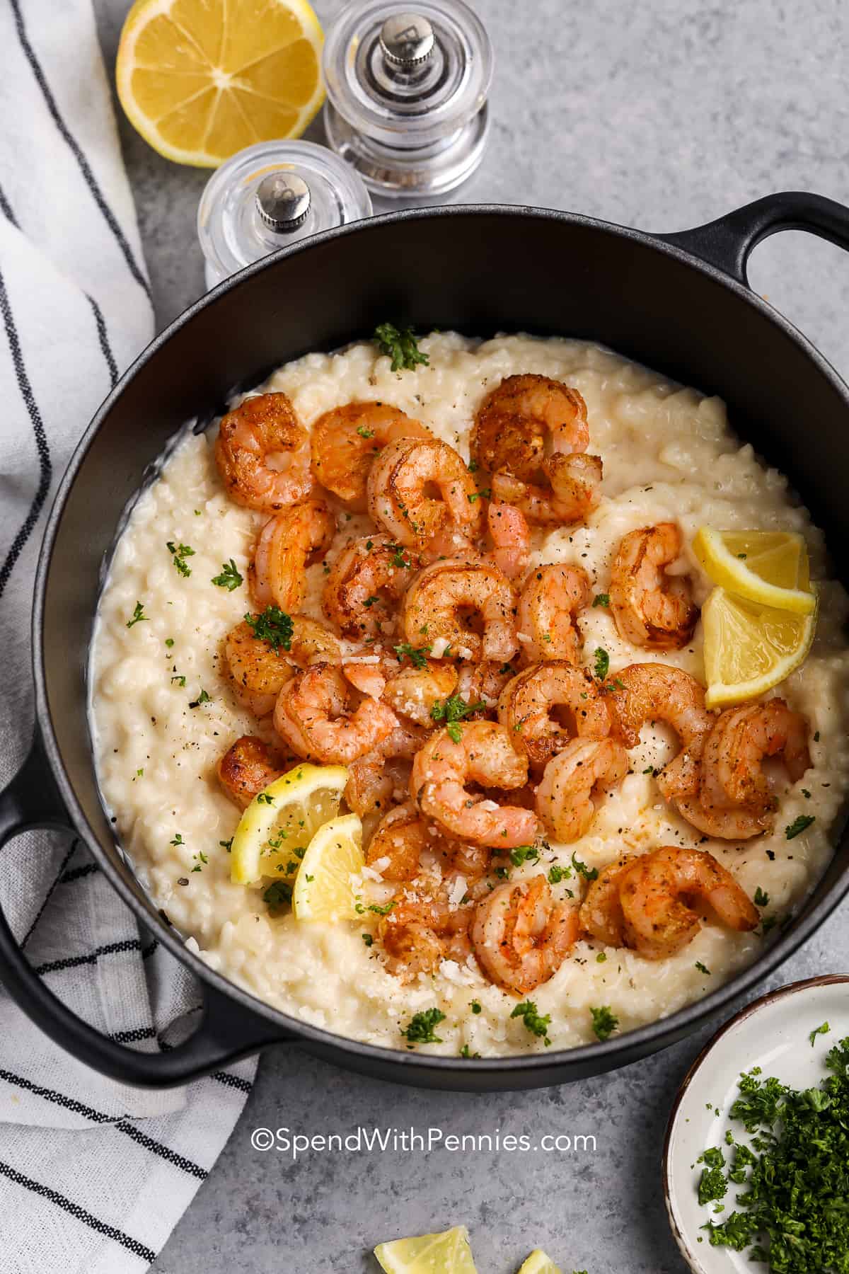 Shrimp Risotto in the pot