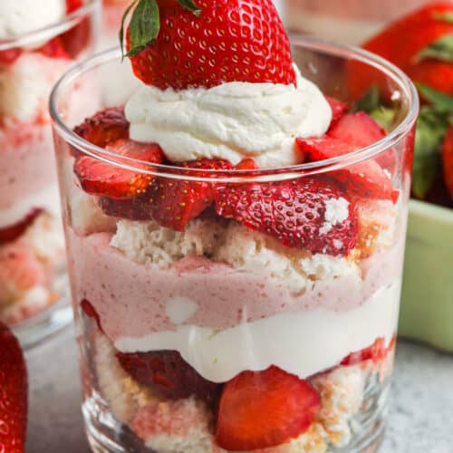 close up of Strawberry Shortcake Cups