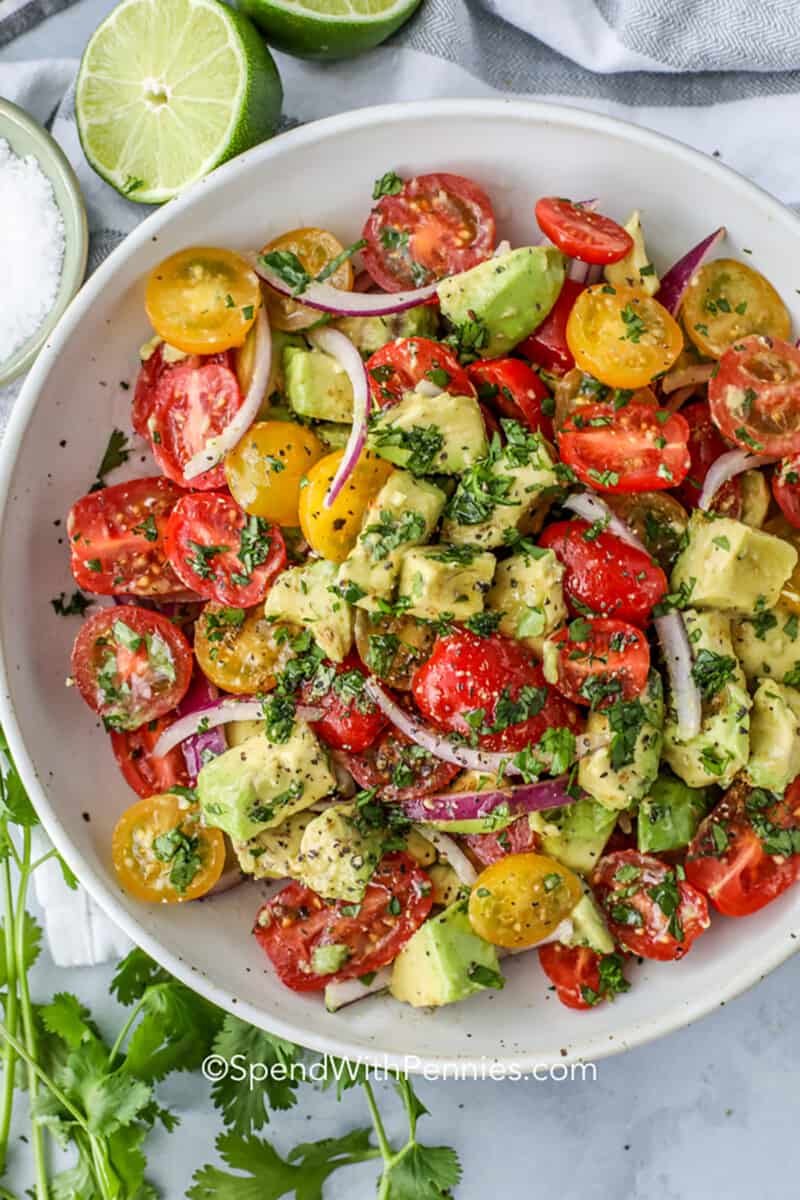 plated Tomato Avocado Salad
