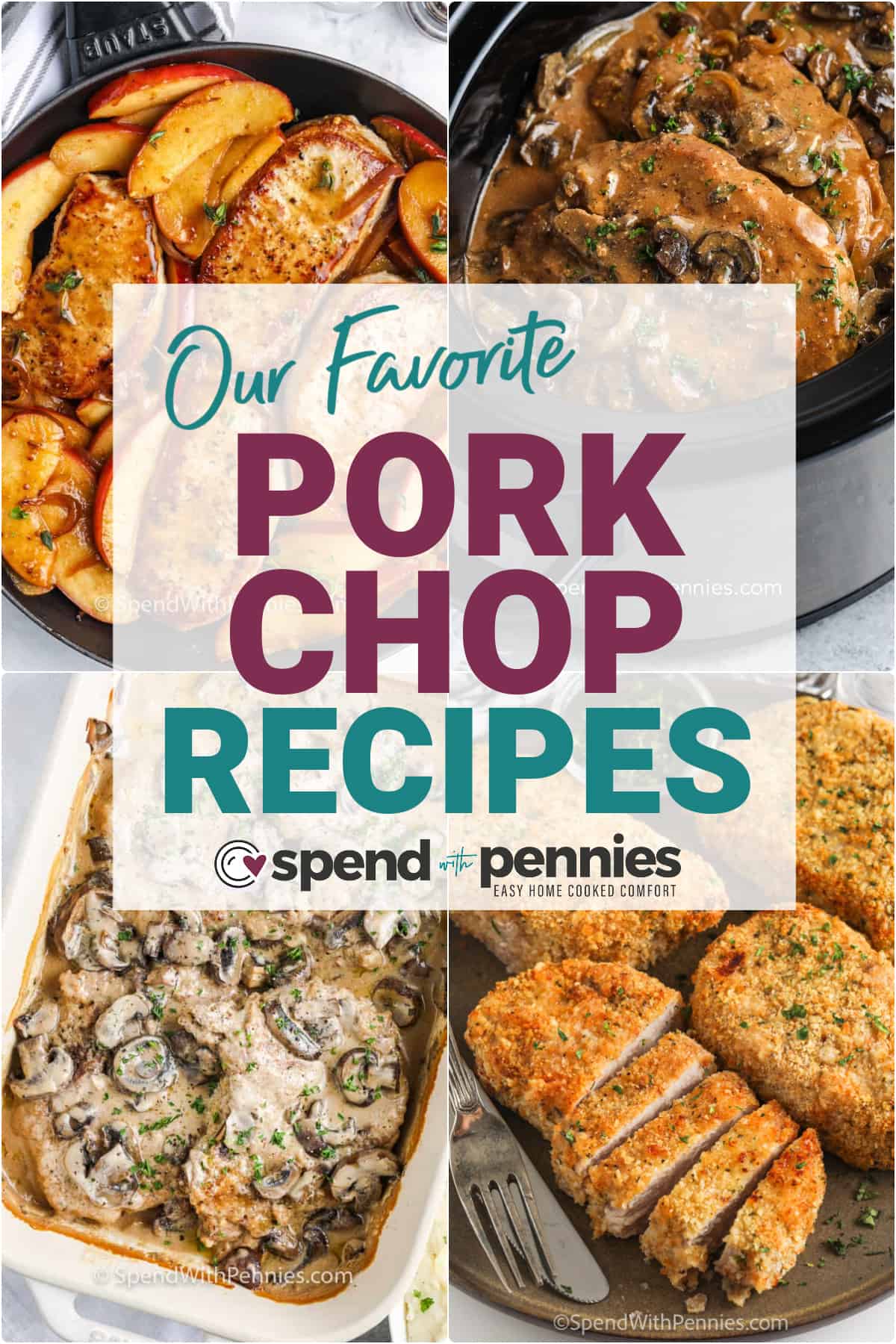 a collage of pork chop recipes