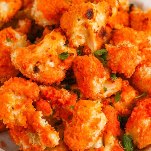 plated Oven Baked Buffalo Cauliflower