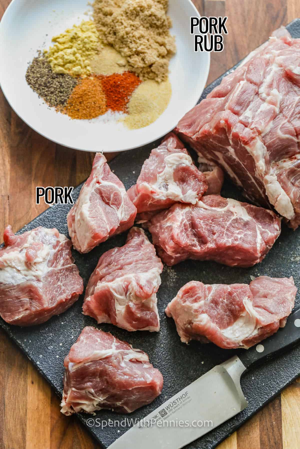 pork and pork rub to make Instant Pot Pulled Pork