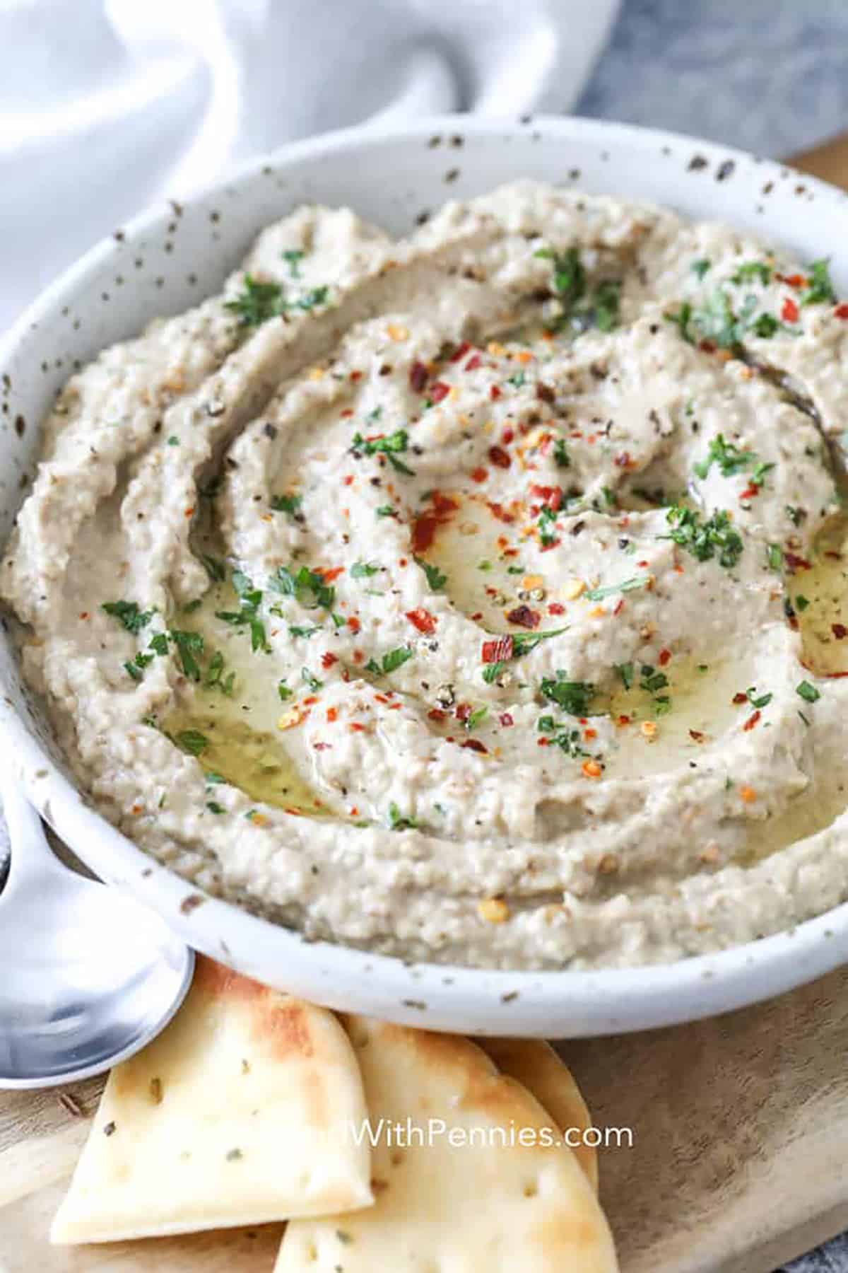 Easy Baba Ganoush in a bowl