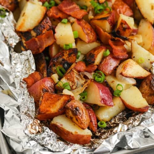 close up of Grilled Red Potatoes