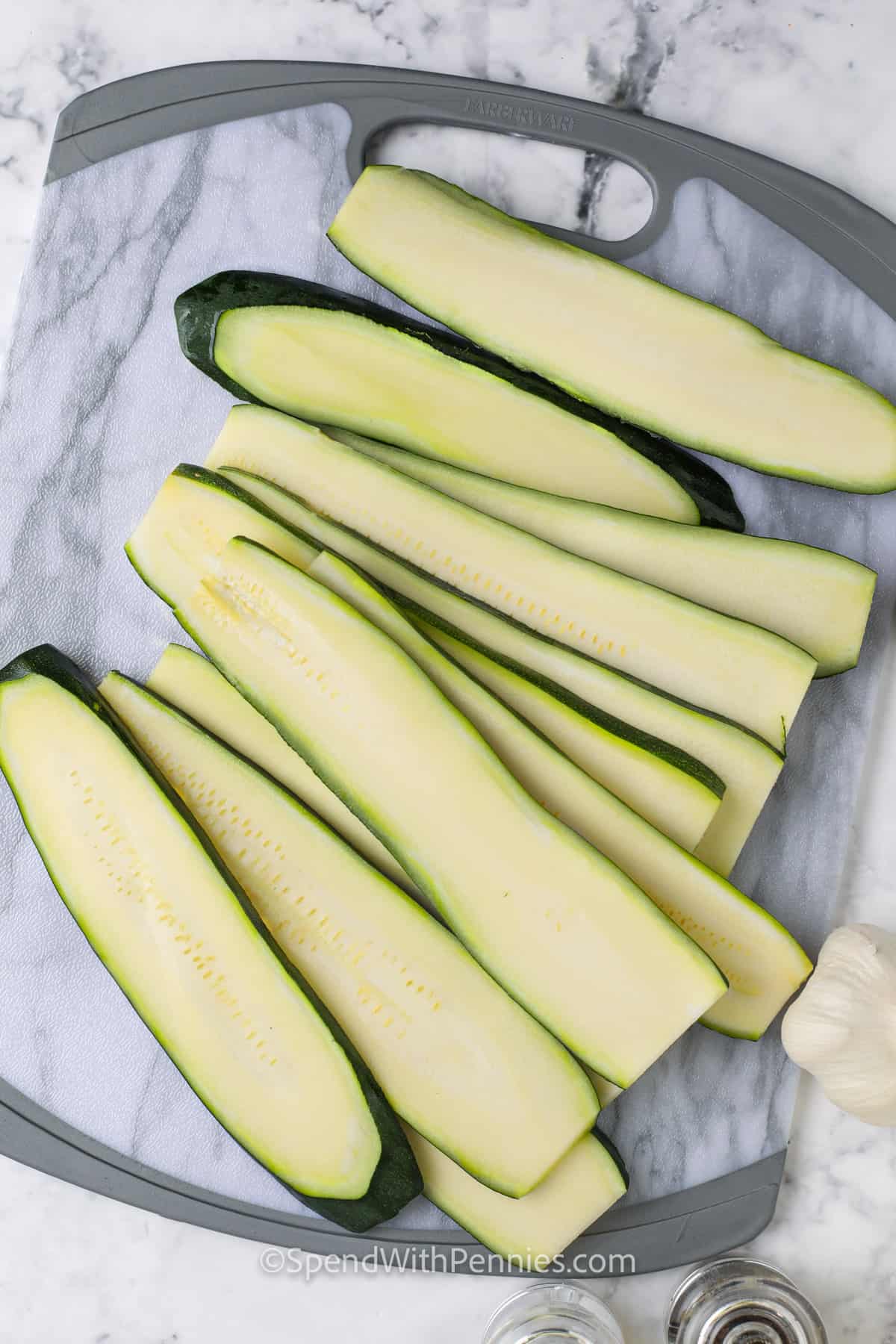 slices of zucchini for grilled zucchini