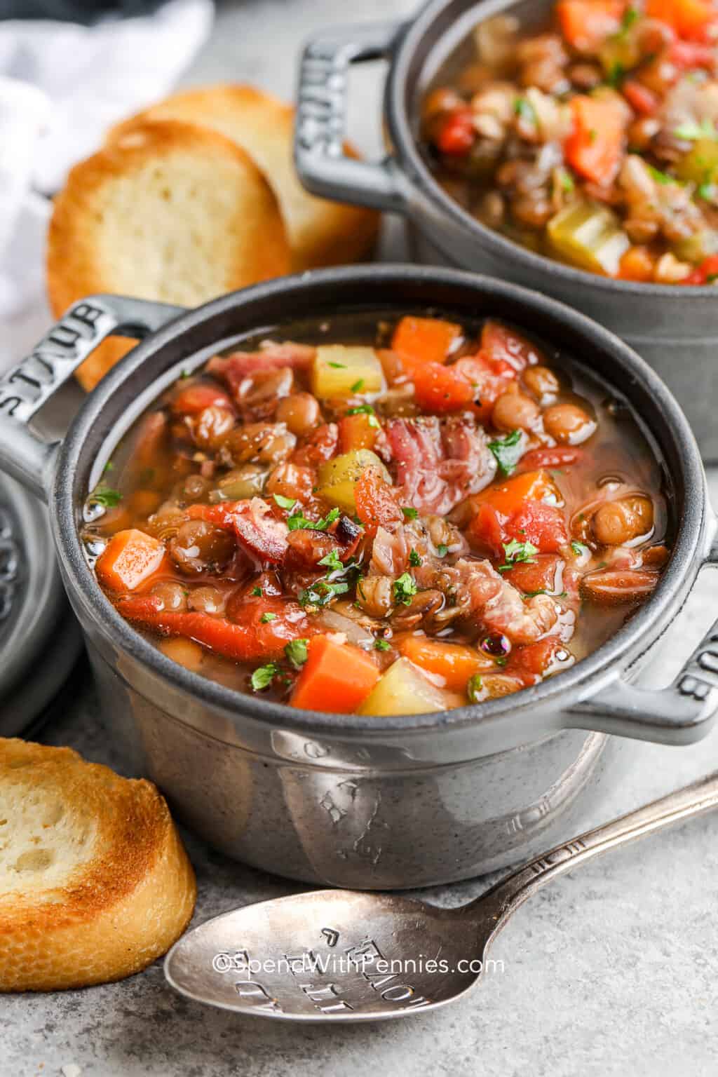 Crock Pot Ham and Lentil Soup Spend With Pennies