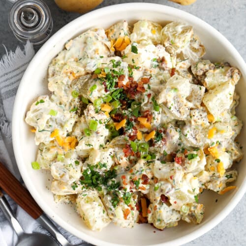 plated Potato Salad with Bacon