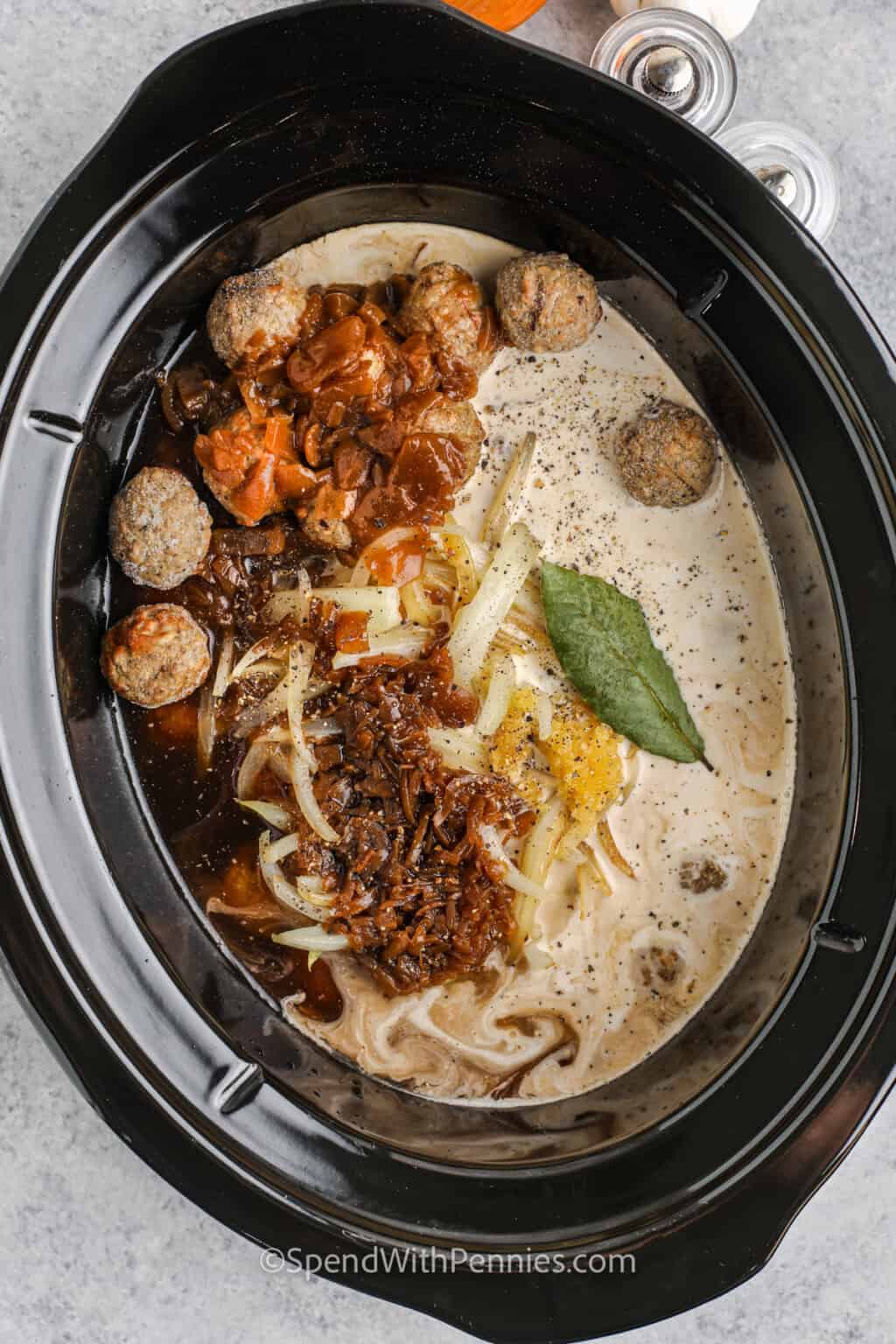 Slow Cooker Meatballs and Gravy Spend With Pennies