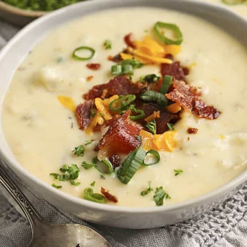 bowls of CrockPot Potato Soup