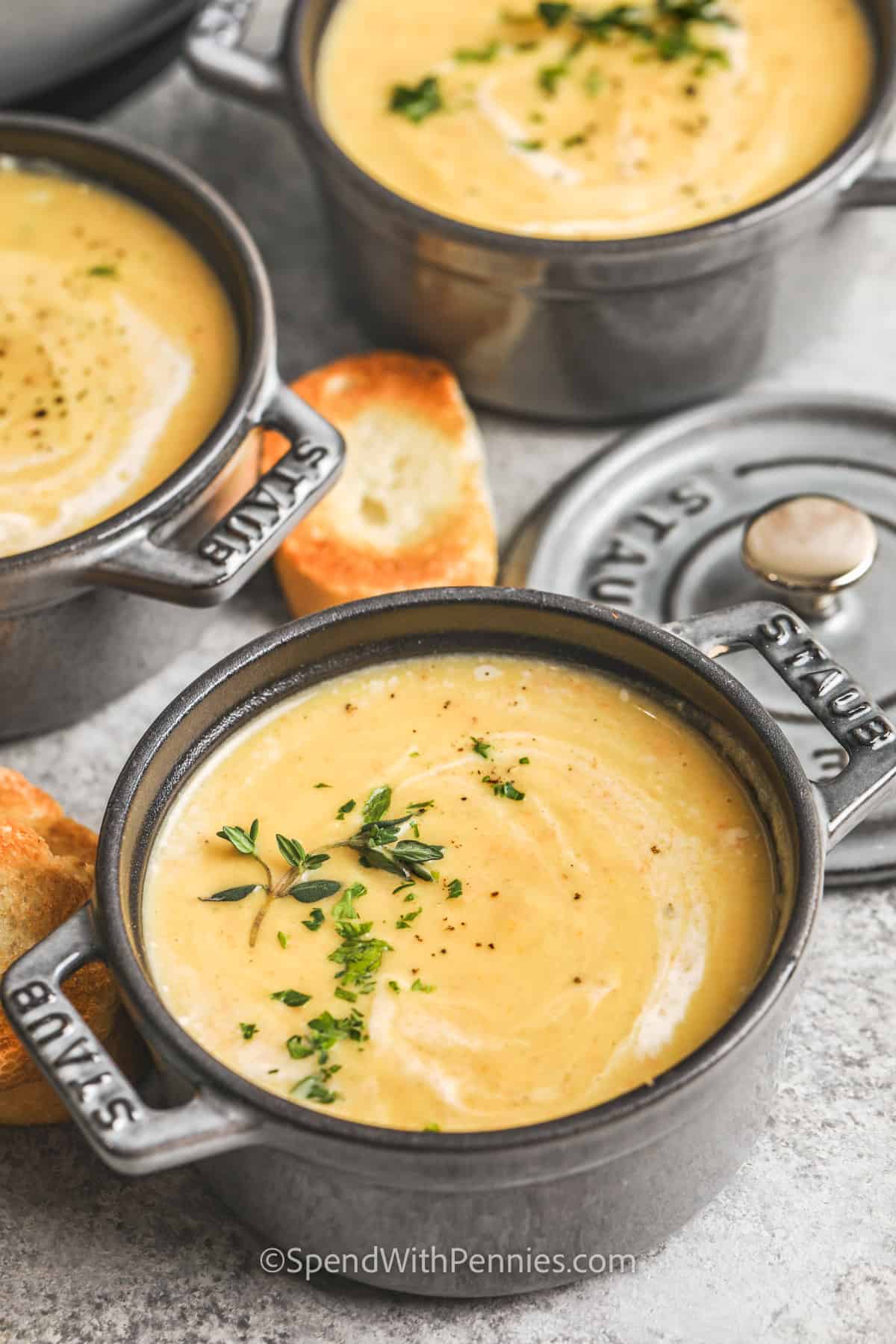 close up of plated Acorn Squash Soup