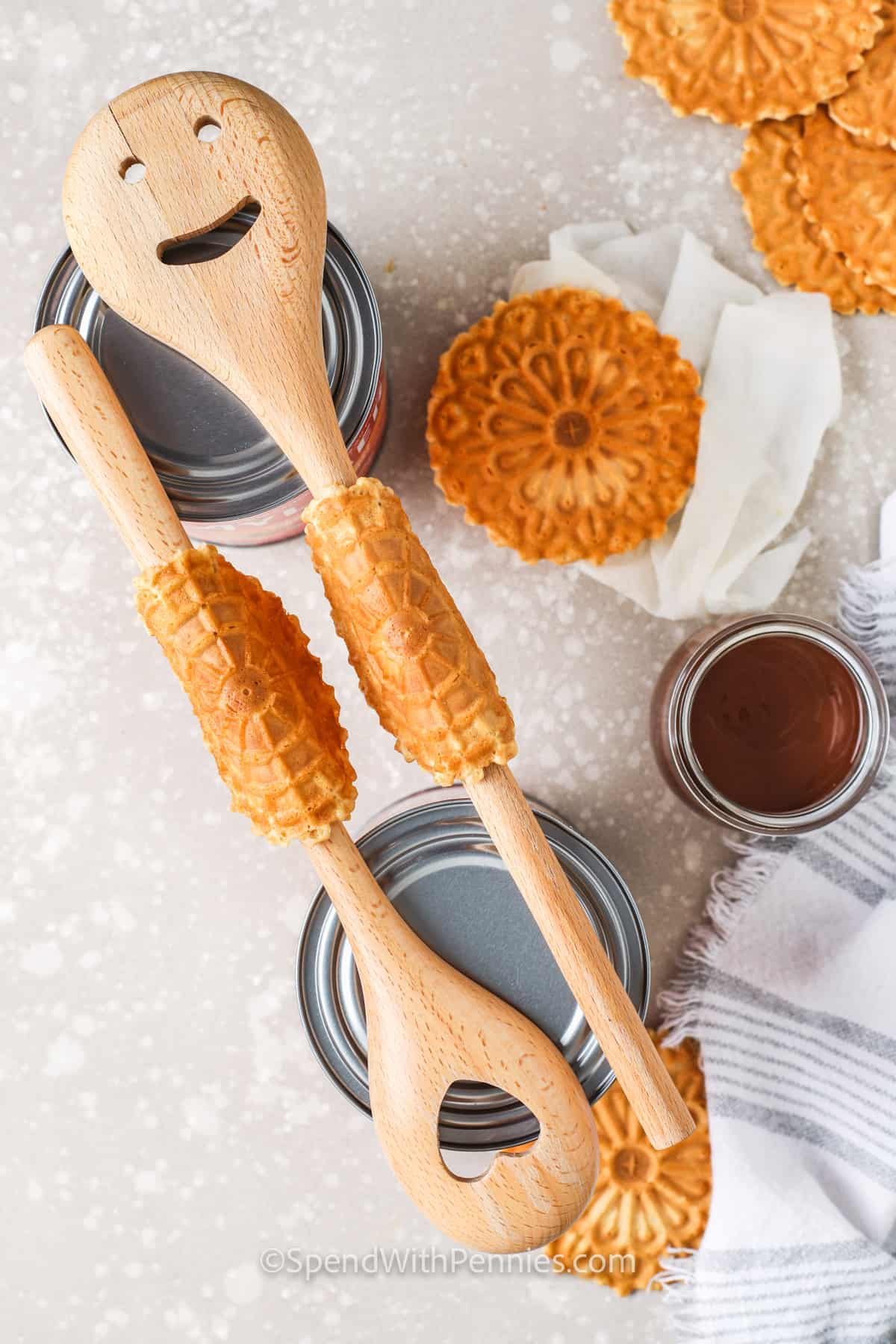 folding cookies to make Copycat Choco Taco