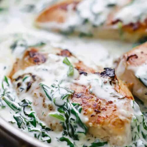 Creamy Chicken Florentine in the pan