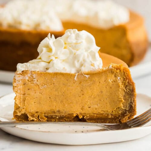 plated Pumpkin Cheesecake slice